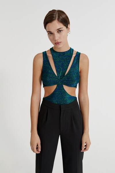 Double-Piece Neckline Bodysuit Double-Piece Neckline Bodysuit