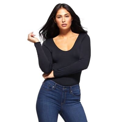 Scoop Neck Long Sleeve Bodysuit Scoop Neck Long Sleeve Bodysuit
