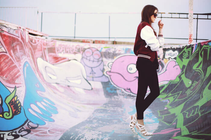 girl side pose pencil heels