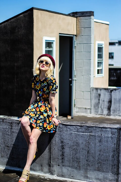 girl sitting rooftop