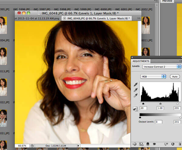 woman image adjusting contrast