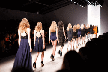 Women fashion models on runway with varicose veins